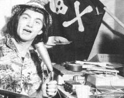 David Sutch on board his Pirate Radio Station